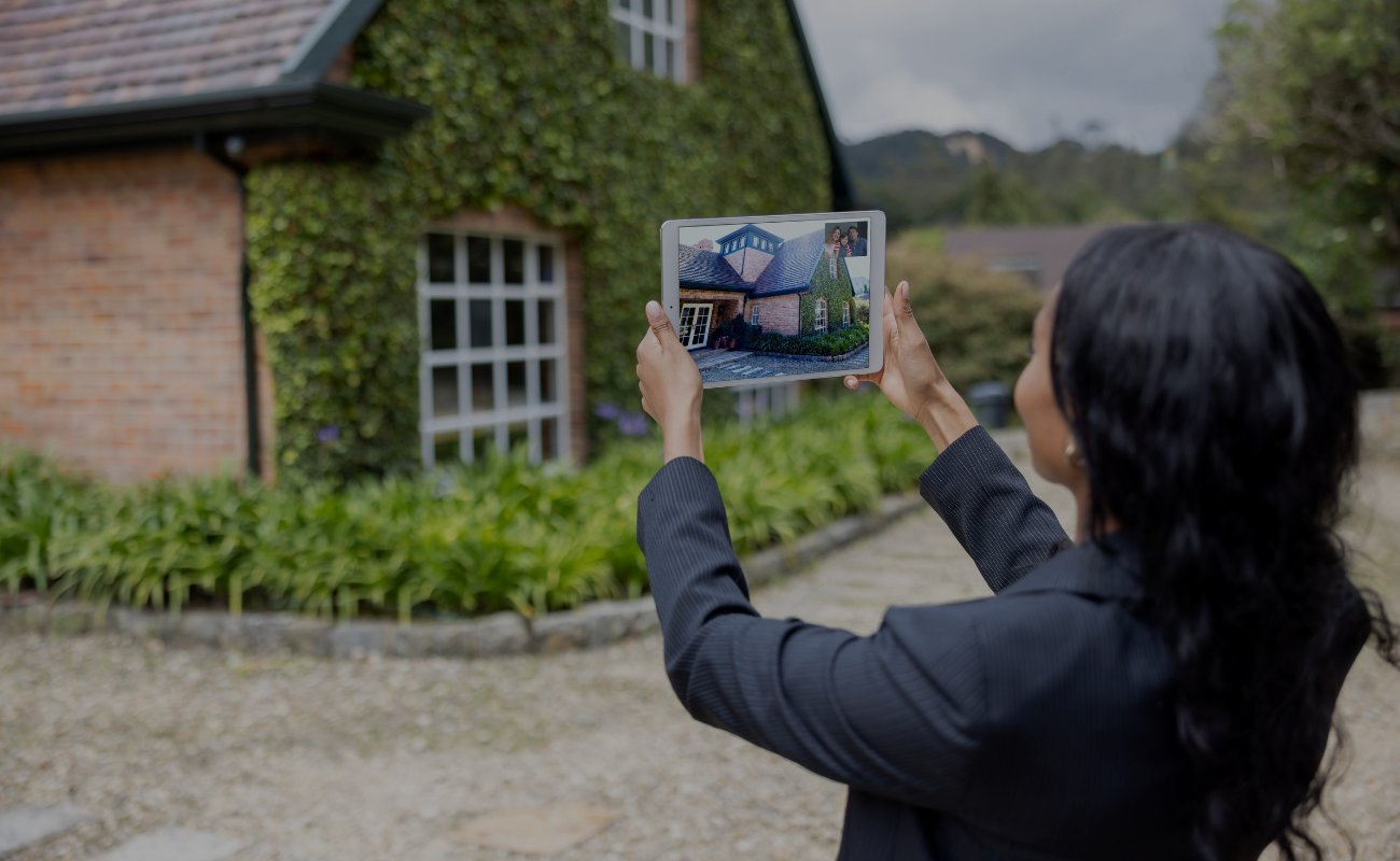 A woman doing a virtual showing